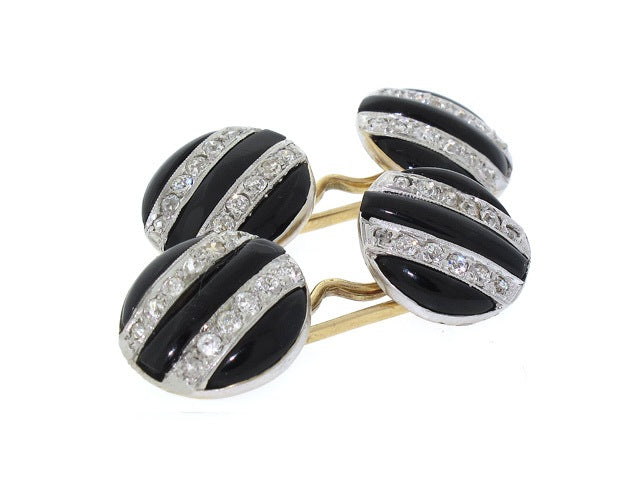 SALE $150-Off....Art store Deco Platinum &14k Cufflinks