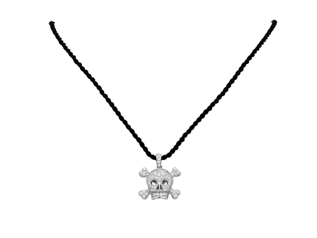 Dior Tete De Mort Pave Diamond Charm Pendant Neckl 510593 Beladora