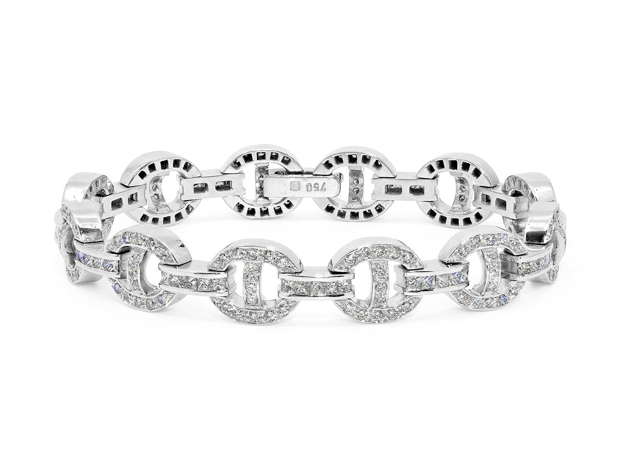 Diamond Link & Anchor Chain Bracelet