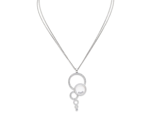 Chopard 'Happy Bubble' Diamond Pendant Necklace in 18K White Gold