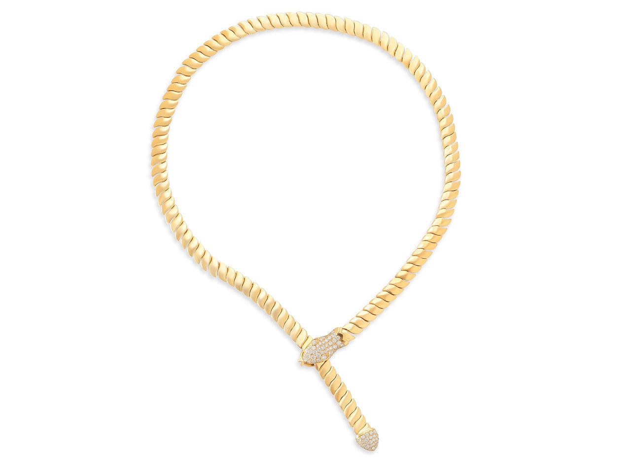 Diamond Snake Necklace in 18K Gold, by Beladora