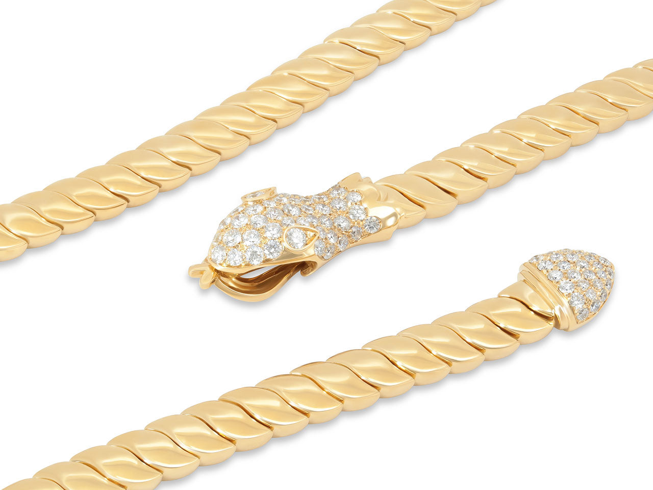 Diamond Snake Necklace in 18K Gold, by Beladora