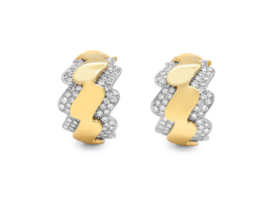 Van Cleef & Arpels 'Wave' Diamond Earrings in 18K Gold
