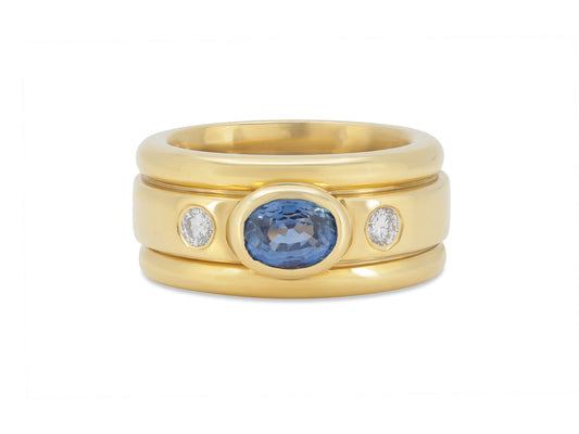 Sapphire and Diamond Ring in 18K Gold