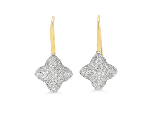 David Yurman 'Quatrefoil' Diamond Earrings in 18K Gold