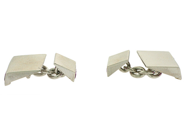 Ruby Cufflinks in Platinum