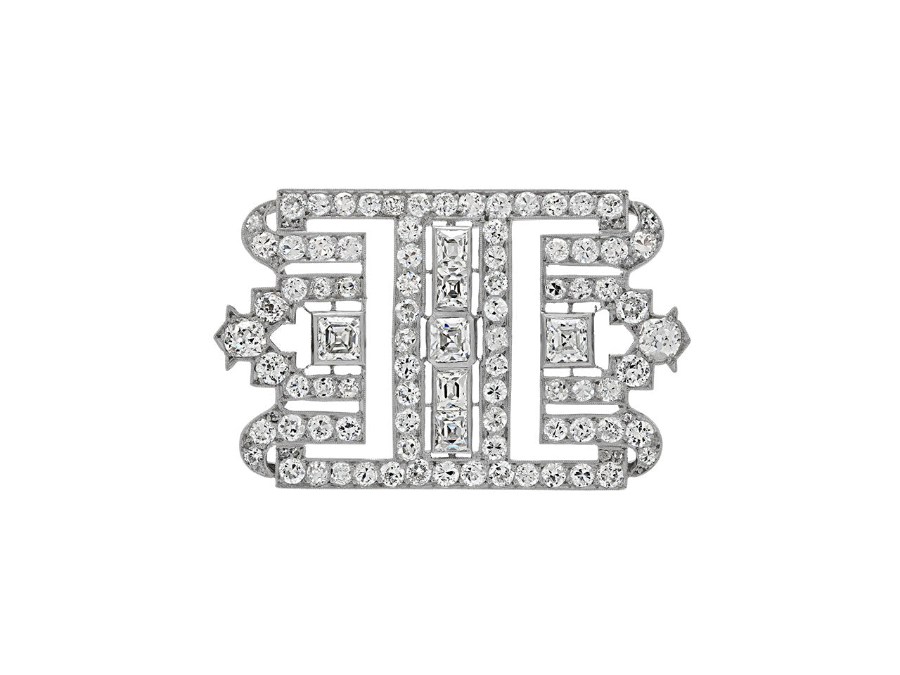 Art Deco Diamond Brooch in Platinum