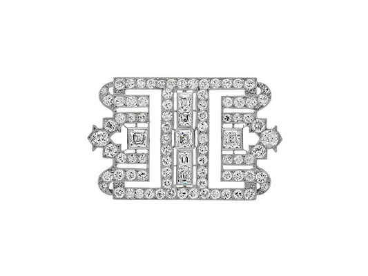 Art Deco Diamond Brooch in Platinum