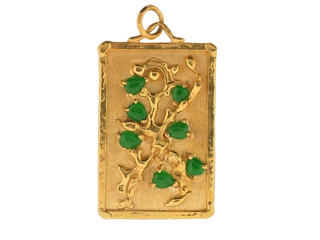 Jean Mahie Jadeite Pendant in 22K