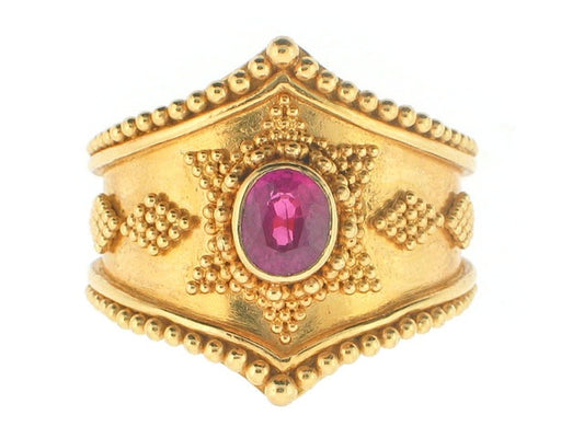 Burma Ruby Ring in 22K Gold