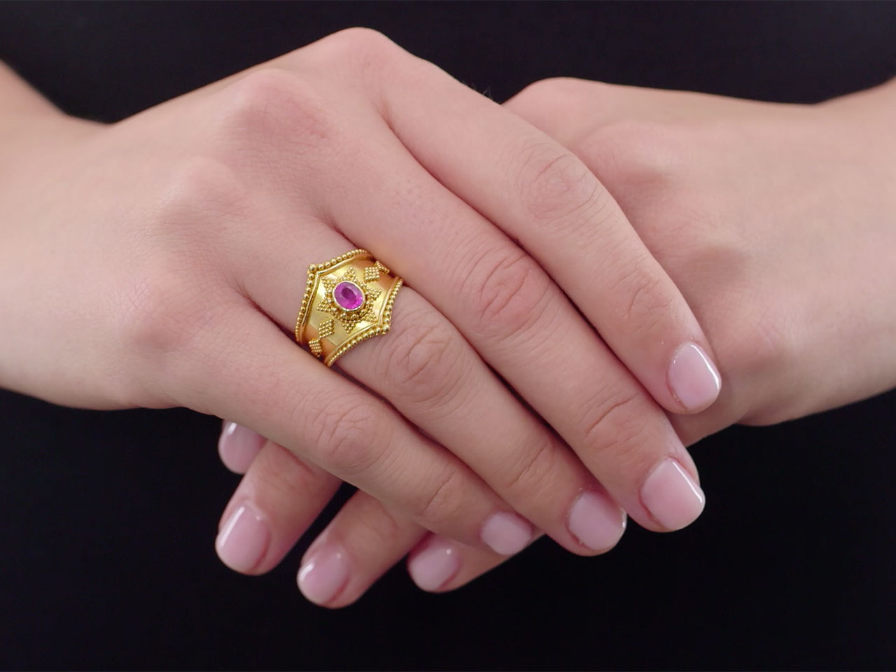 Burma Ruby Ring in 22K Gold