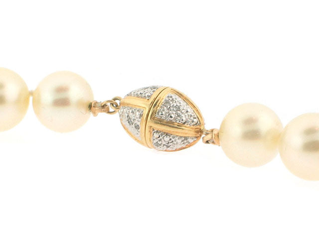 South Sea Pearl Necklace with Diamond Clasp in 18K