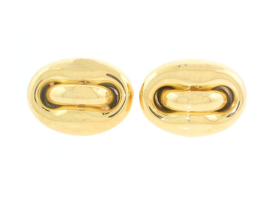 Italian Gold Button Style Cufflinks in 18K