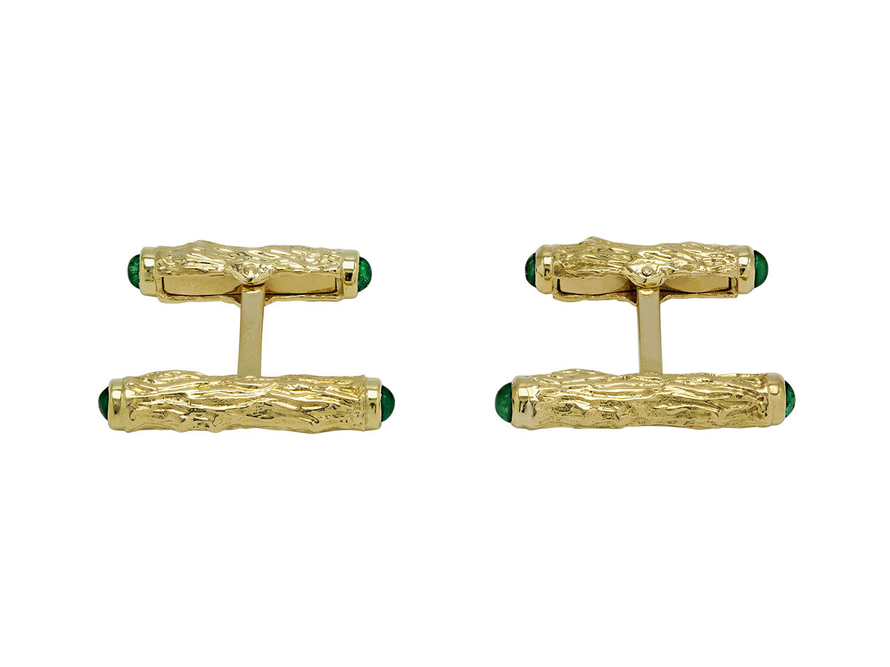 Charles Gold & Co. Bar Emerald Cufflinks in 18K