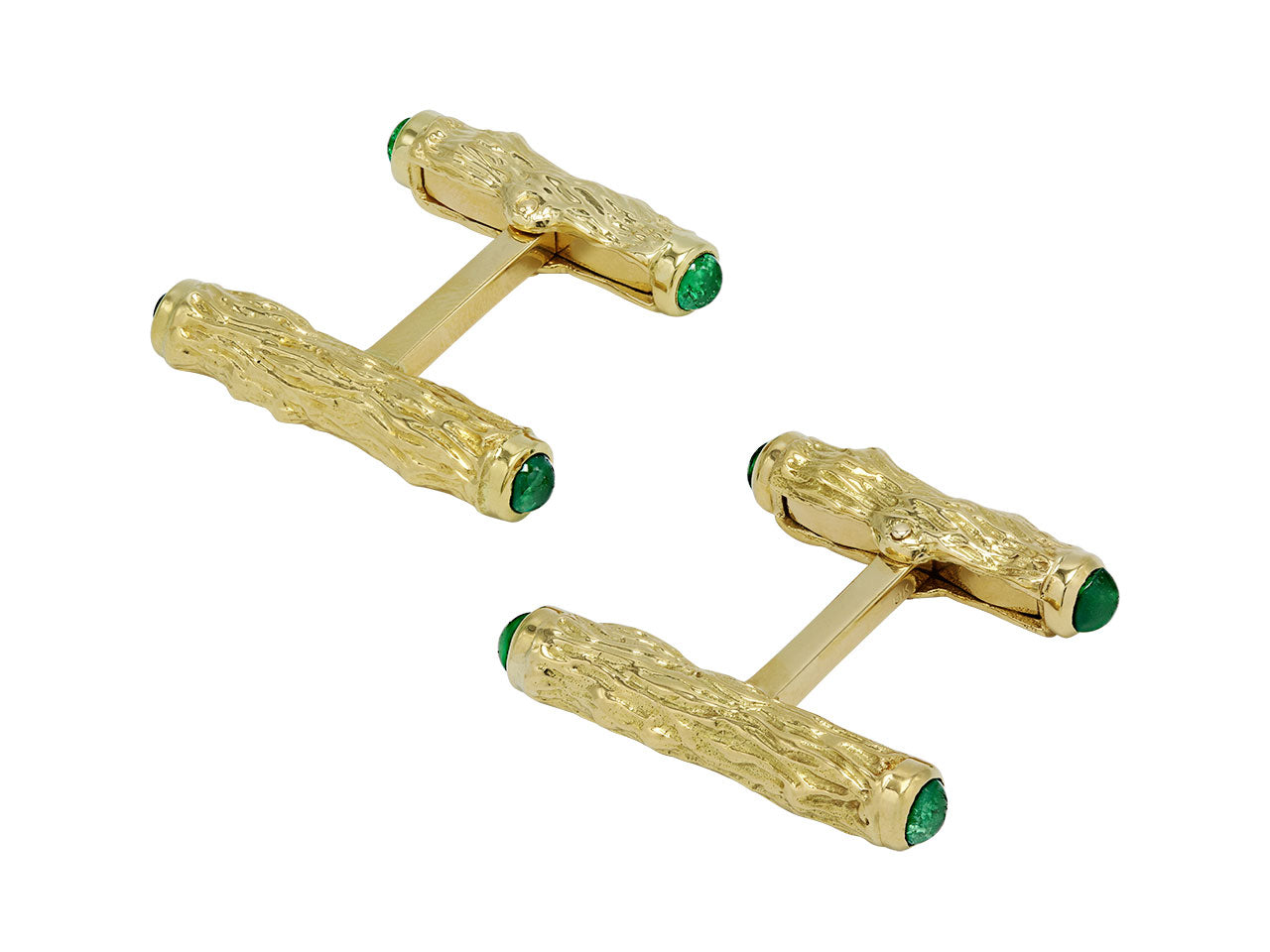 Charles Gold & Co. Bar Emerald Cufflinks in 18K