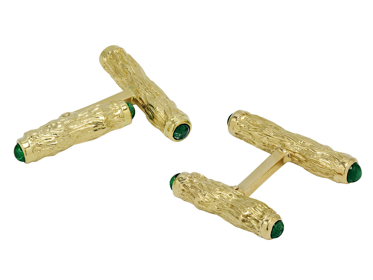 Charles Gold & Co. Bar Emerald Cufflinks in 18K