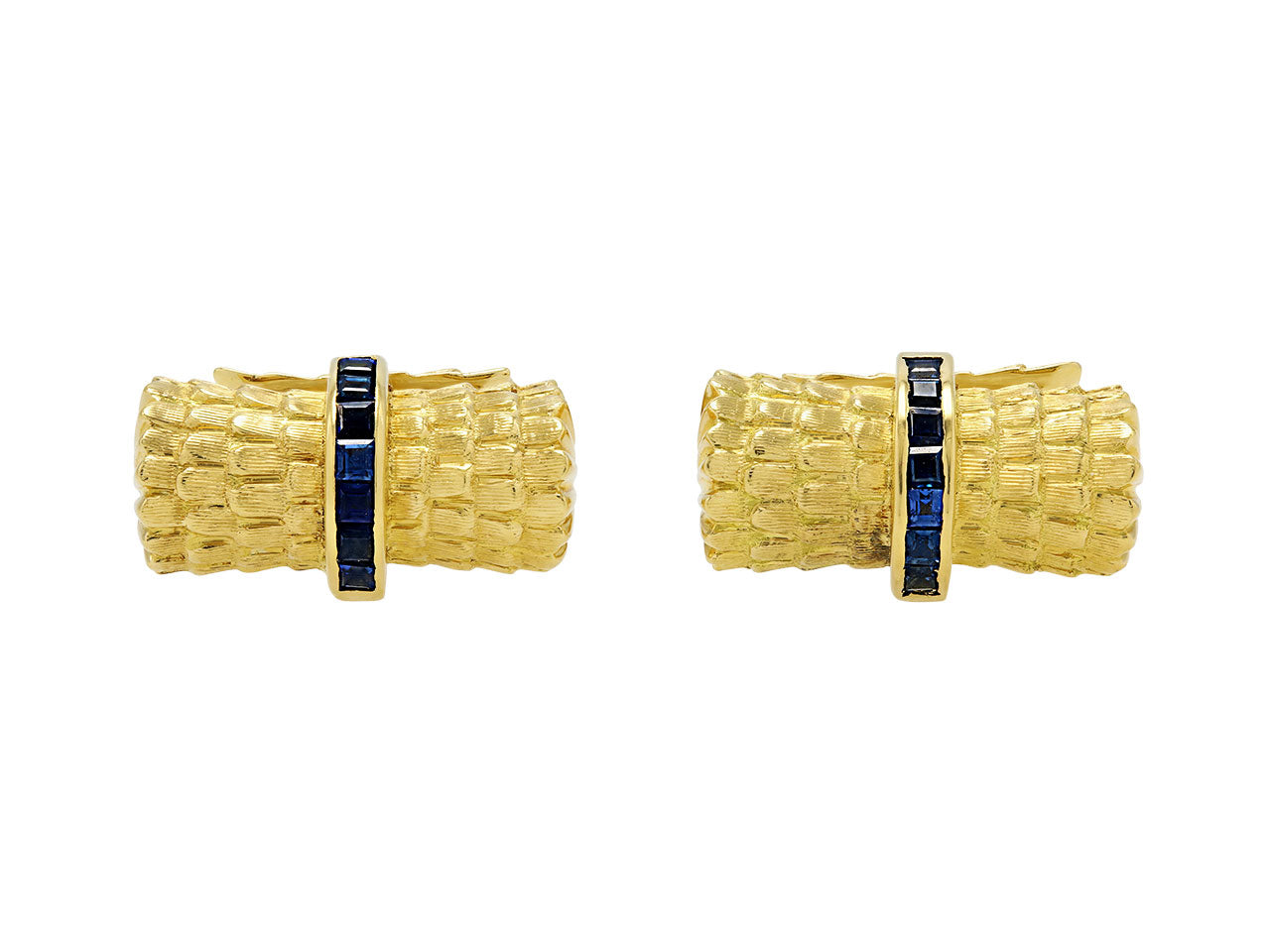 Sapphire Bar Cufflinks in 18K