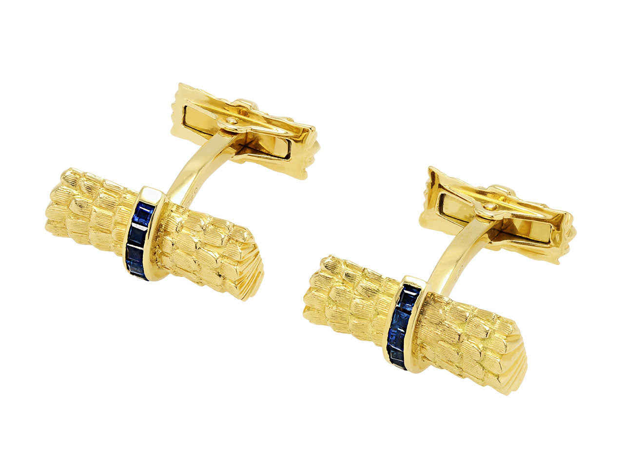 Sapphire Bar Cufflinks in 18K