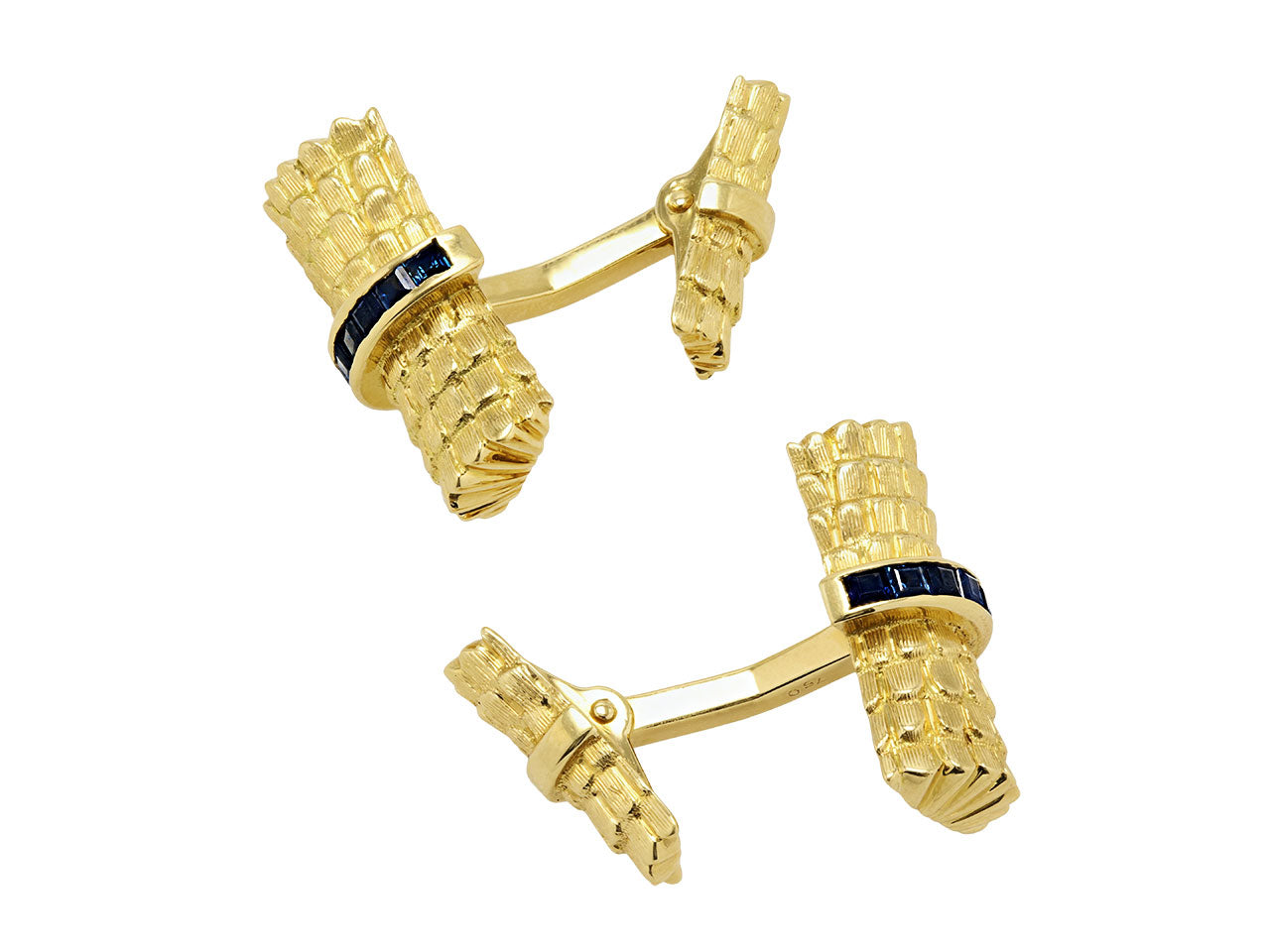 Sapphire Bar Cufflinks in 18K