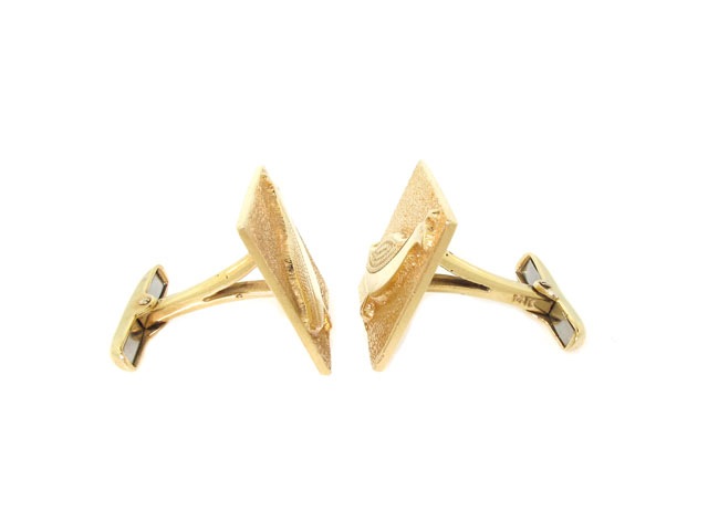 Mid-Century Partridge Cufflinks in 14K