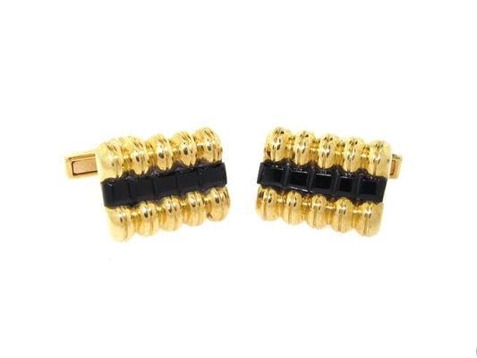 Charles Gold & Co. Black Onyx Cufflinks in 18K