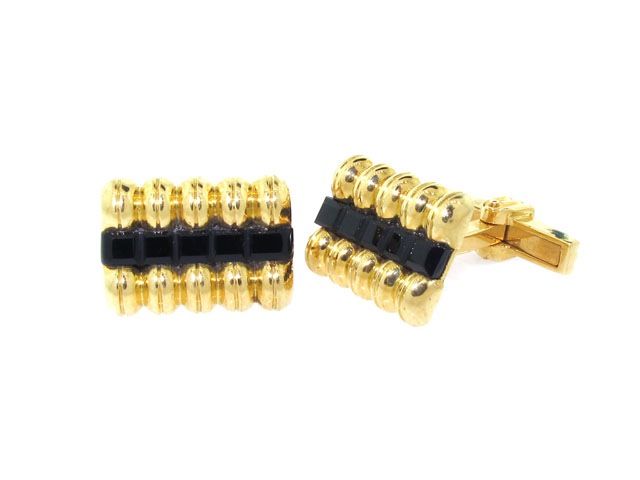 Charles Gold & Co. Black Onyx Cufflinks in 18K