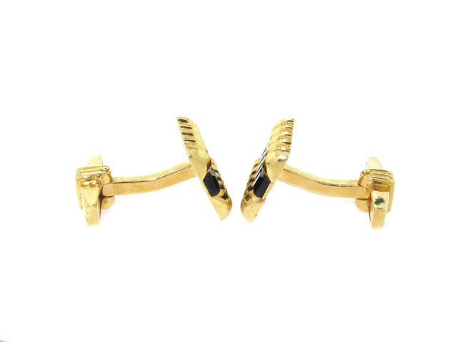 Charles Gold & Co. Black Onyx Cufflinks in 18K