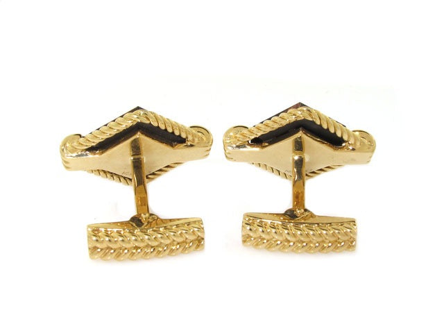 Charles Gold & Co. Black Onyx Cufflinks in 14K