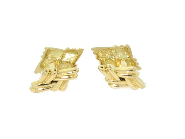 Charles Gold & Co. Basketweave Cufflinks in 18K