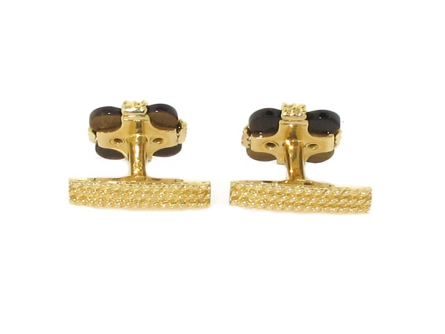 Charles Gold & Co. Tiger's Eye Cufflinks in 18K