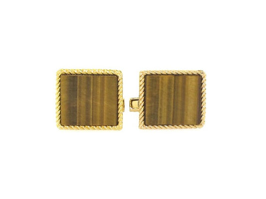 Charles Gold & Co. Tiger's Eye Cufflinks in 18K