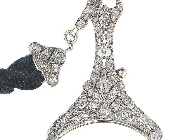 Antique Edwardian Diamond Lorgnette in Platinum