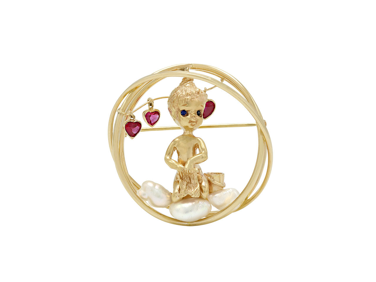 Ruser 'Monday's Child' Brooch in 14K Gold