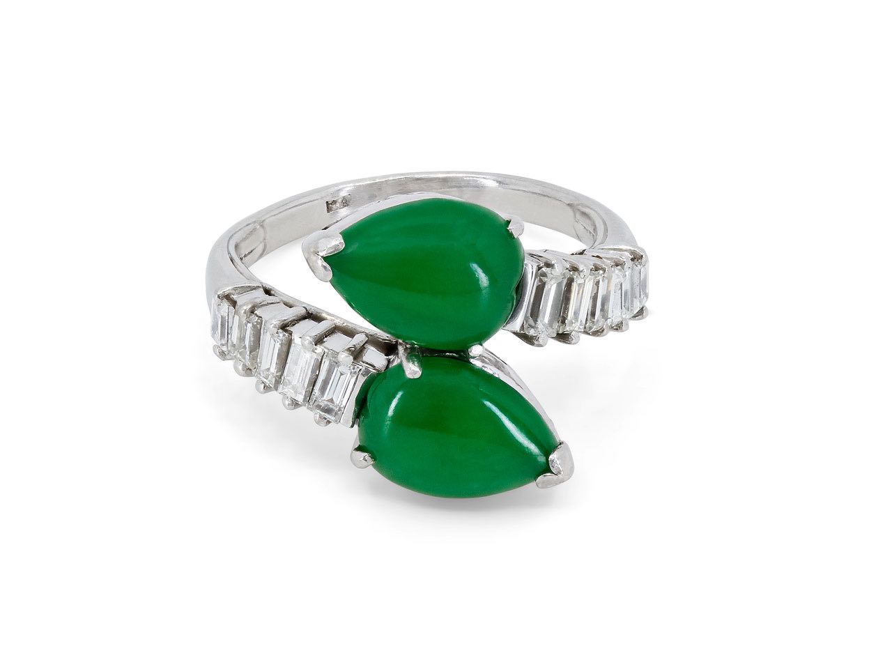 Jadeite and Diamond Ring in Platinum