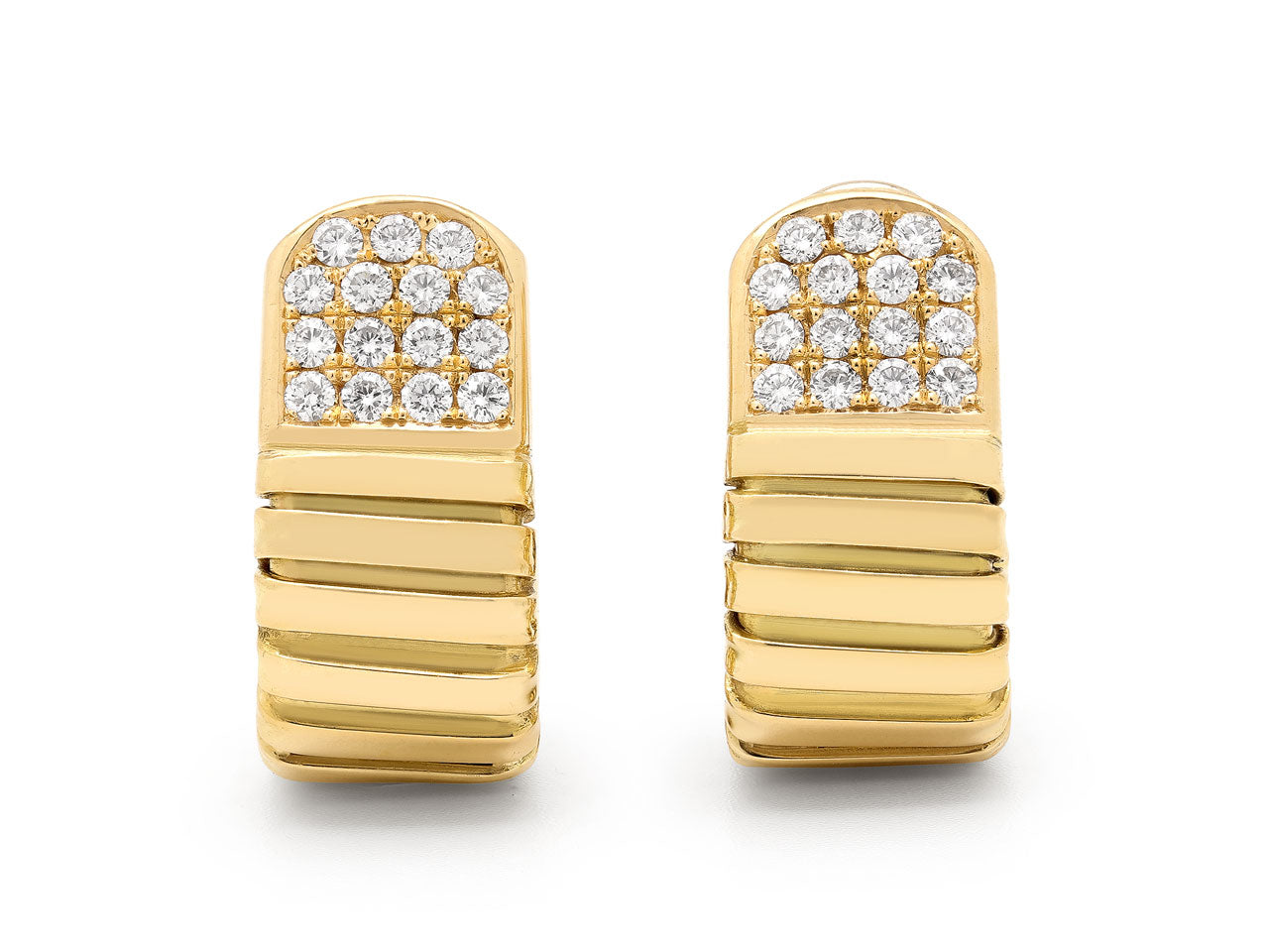 Carlo Weingrill Tubogas Hoop Earrings with Diamonds in 18K