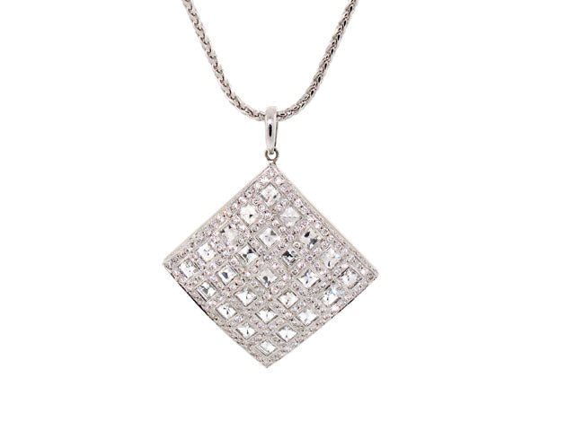 Bez Ambar Blaze-cut Diamond Pendant in 18K White Gold