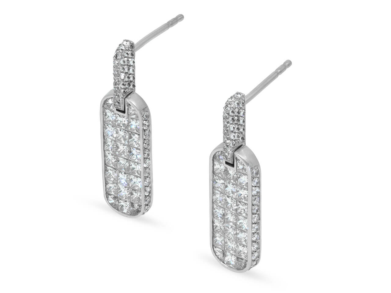 Bez Ambar Diamond Earrings in 18K White Gold