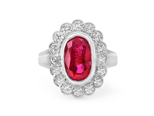 Ruby and Diamond Ring in Platinum