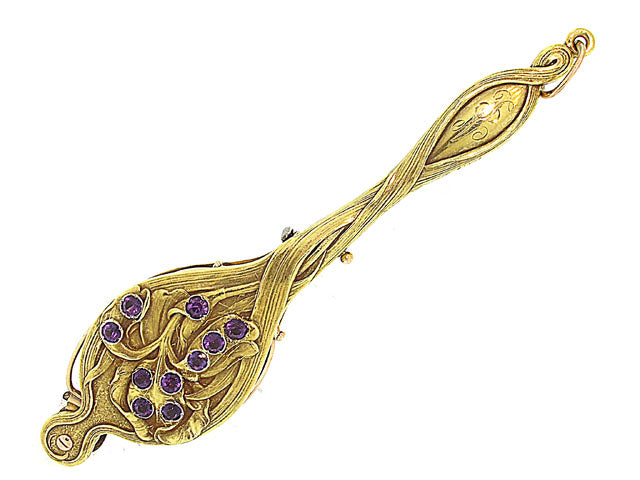 Antique Art Nouveau Amethyst Lorgnette in 18K