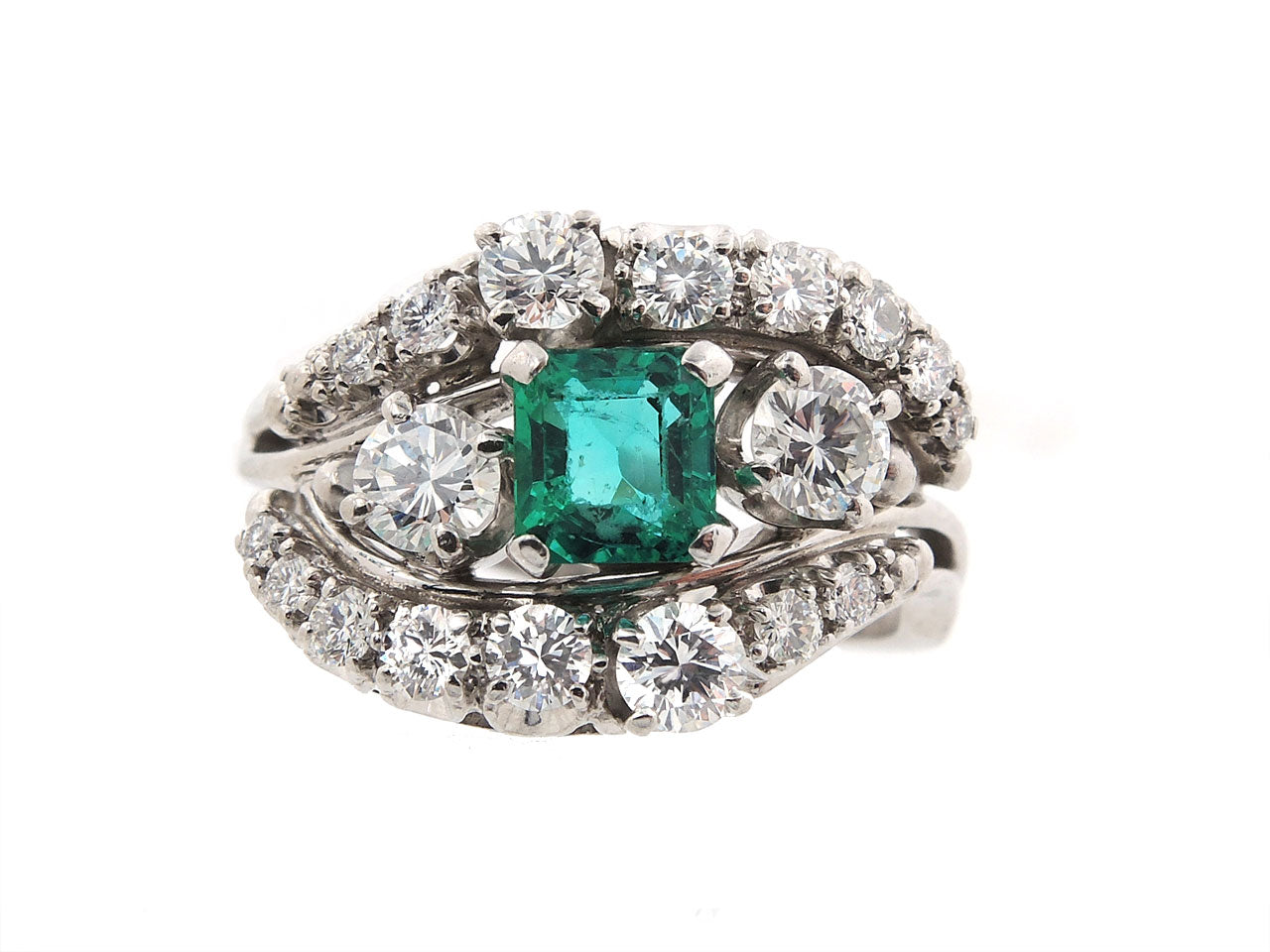 Jabel Emerald and Diamond Ring in Platinum