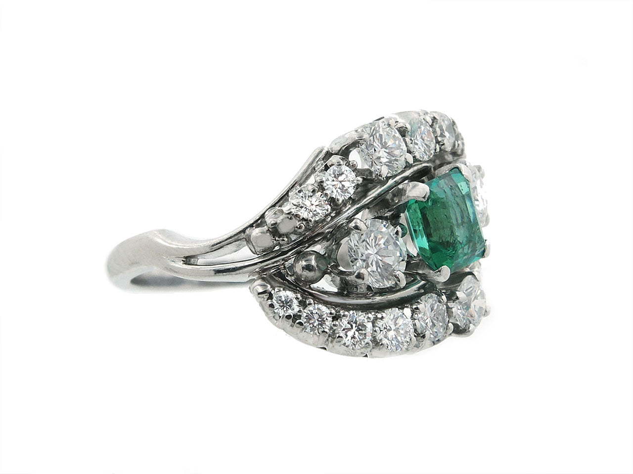 Jabel Emerald and Diamond Ring in Platinum