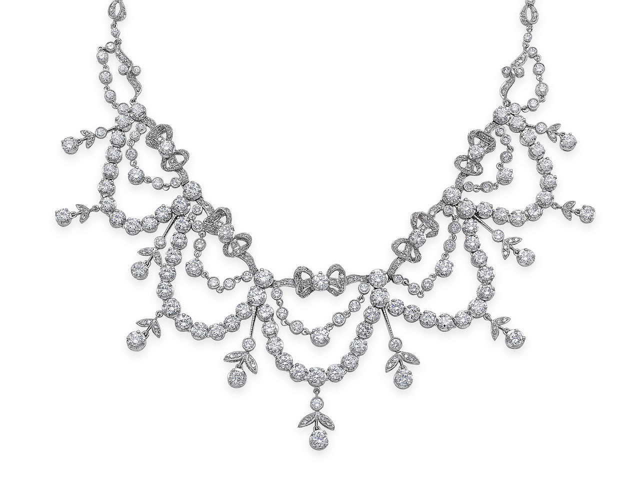 Diamond Garland Necklace in Platinum