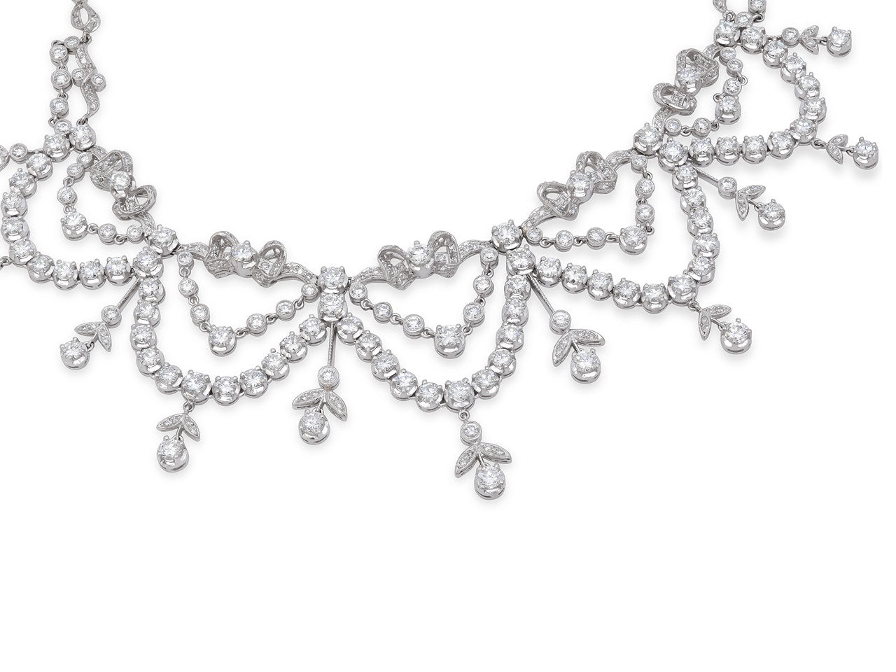 Diamond Garland Necklace in Platinum