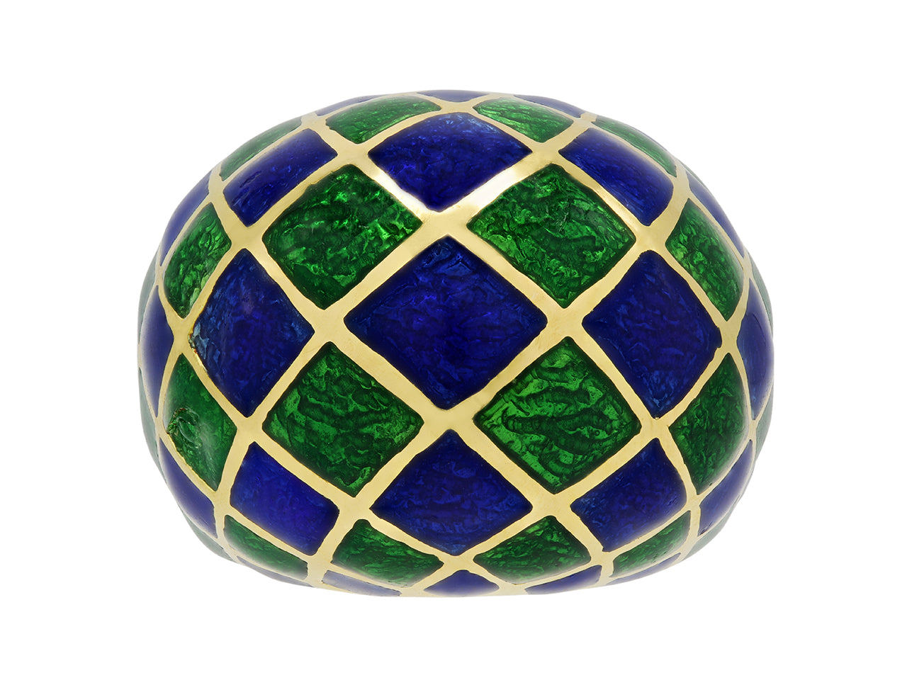 David Webb Enamel Dome Ring in 18K Gold