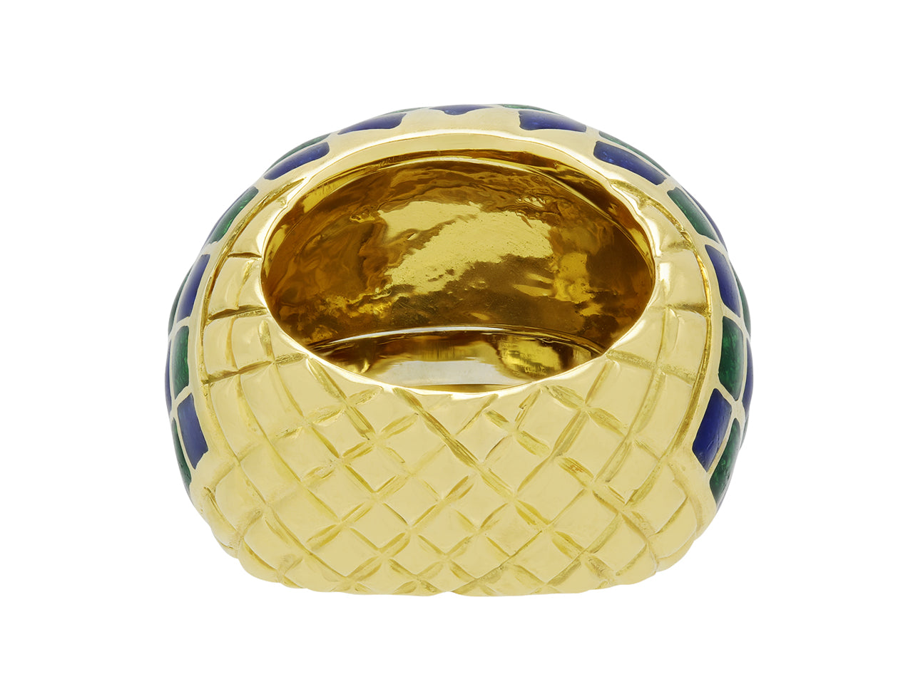 David Webb Enamel Dome Ring in 18K Gold