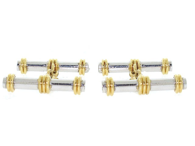 Bi-Colored Cufflinks in 18K