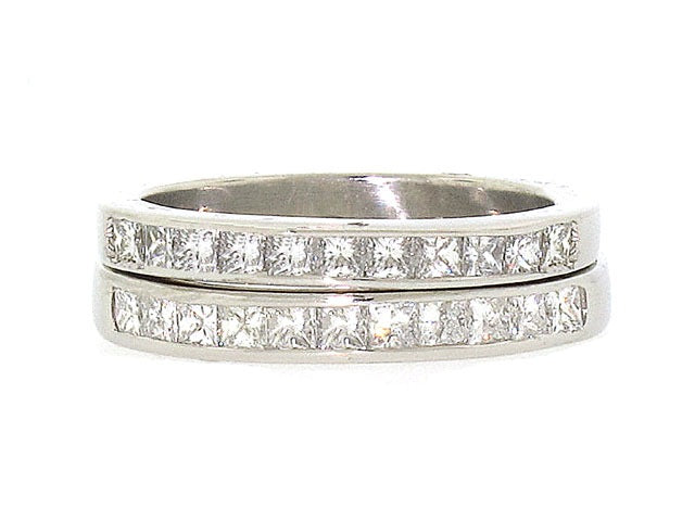 Pair of Diamond Bands in Platinum