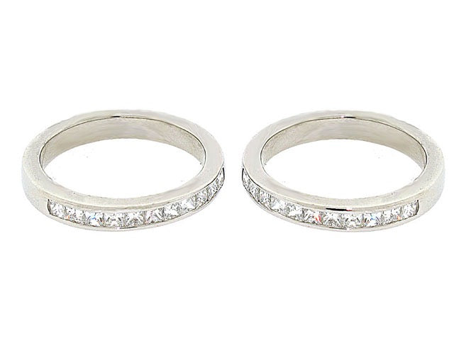 Pair of Diamond Bands in Platinum