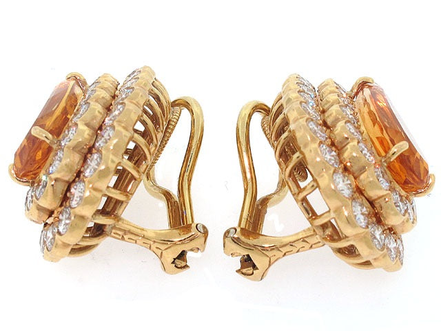 Oscar Heyman Precious Topaz and Diamond Earrings in 18K