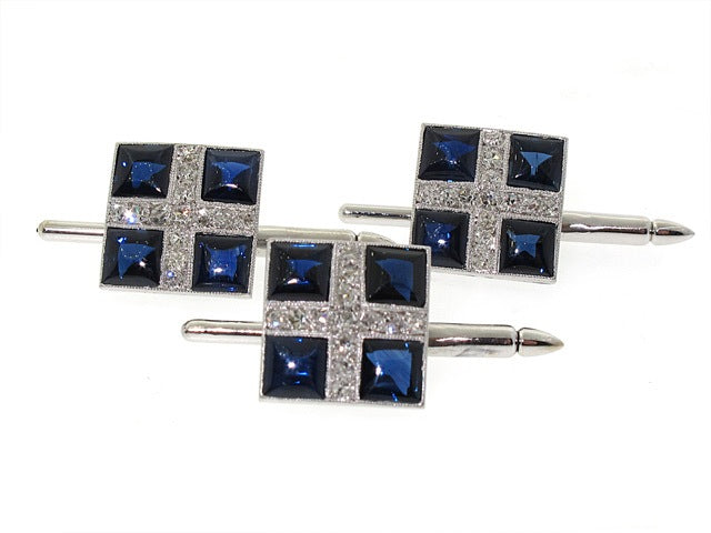 Sapphire and Diamond Dress Set in Platinum